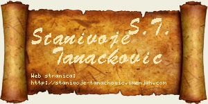 Stanivoje Tanacković vizit kartica
